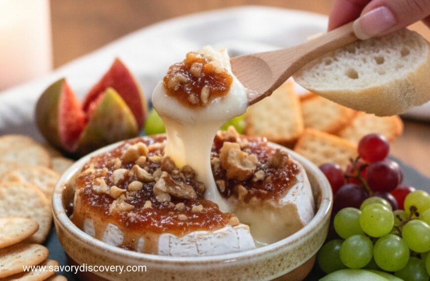 Easy Baked Brie with Jam and Nuts