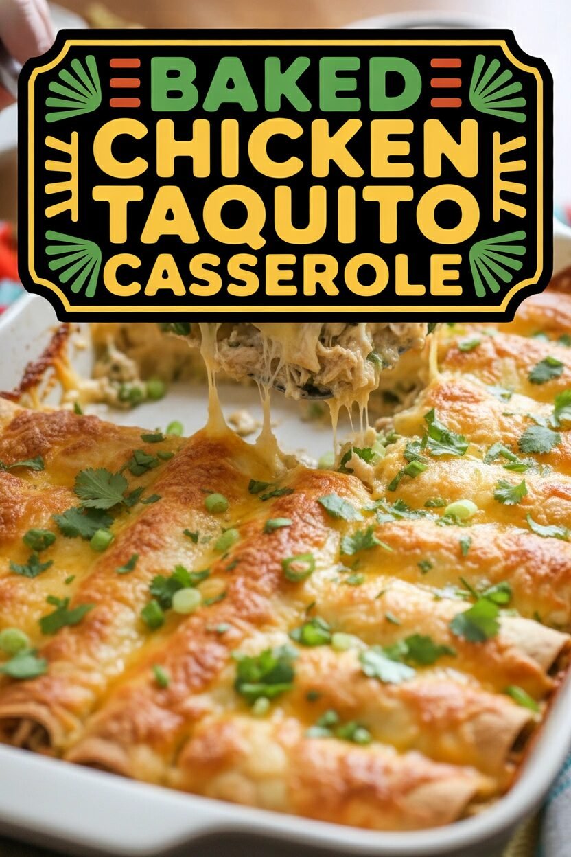 Baked Cheesy Chicken Taquito Casserole