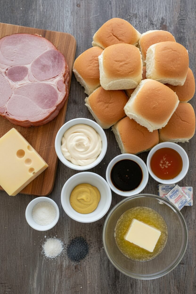 Baked Ham and Cheese Party Sliders