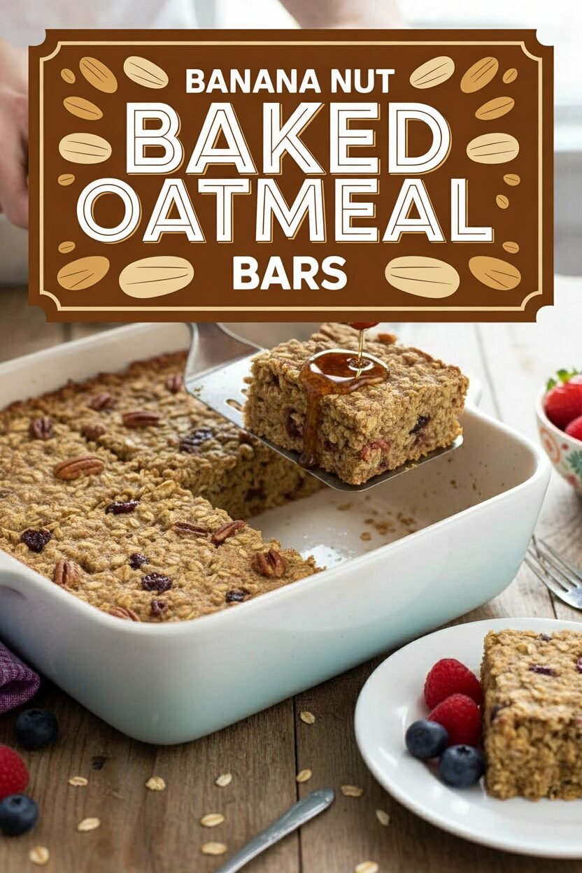 Banana Nut Baked Oatmeal Bars