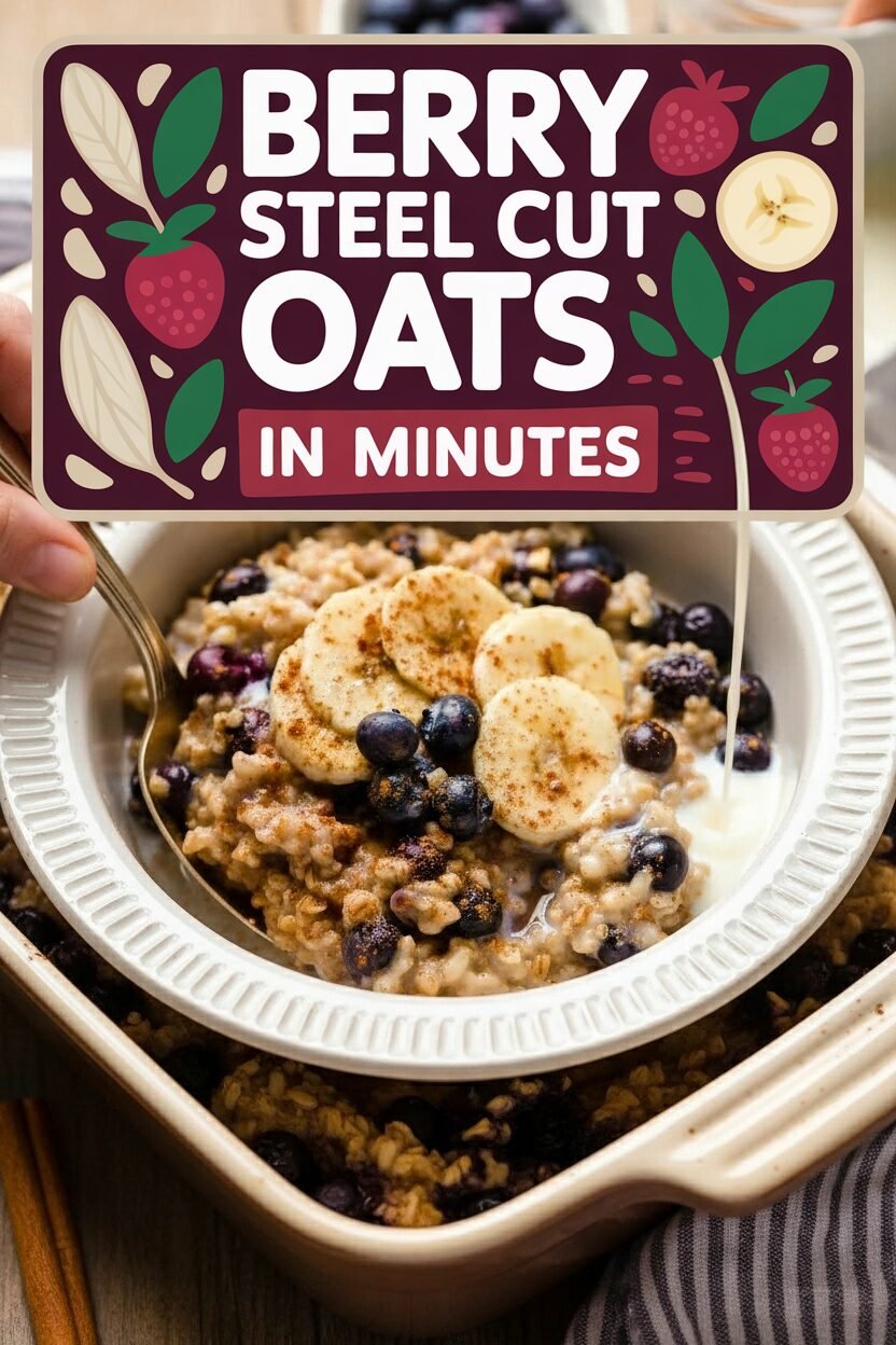 Berry Steel Cut Oats in Minutes
