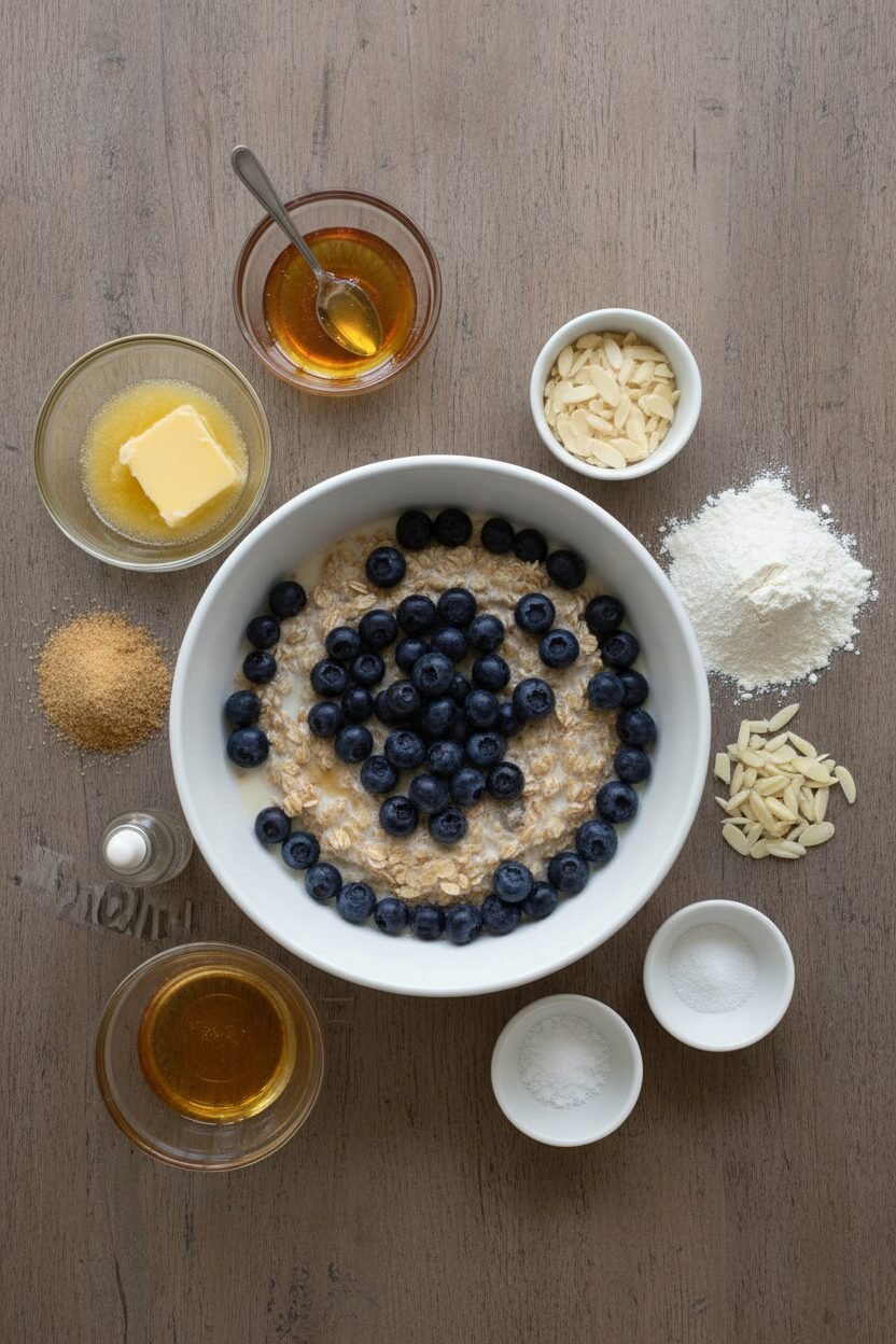 Blueberry Almond Baked Oatmeal Bars
