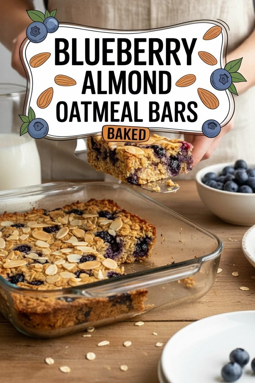 Blueberry Almond Baked Oatmeal Bars
