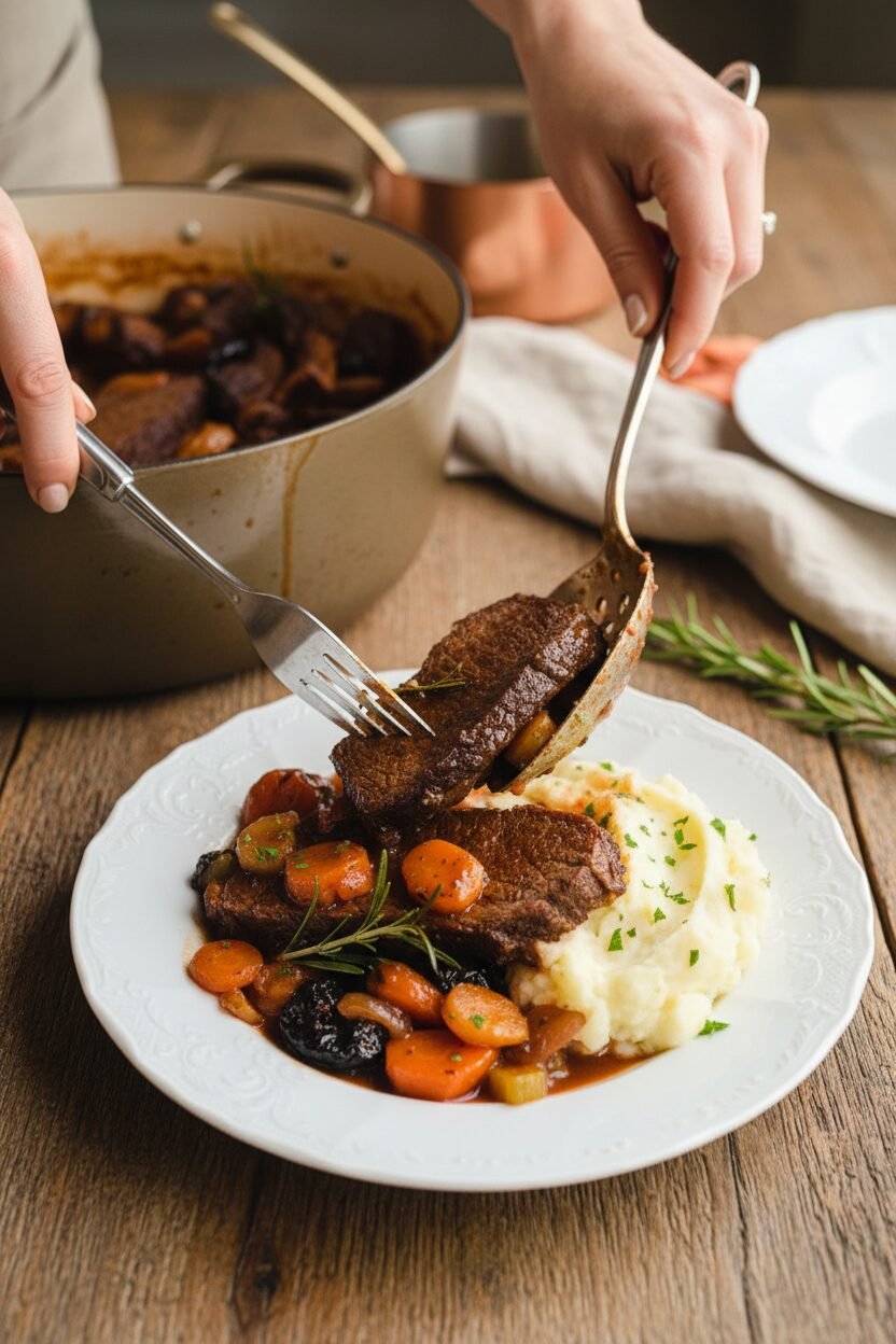 Braised Brisket with Red Wine and Plums