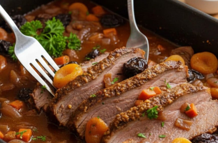 Braised Brisket with Red Wine and Plums