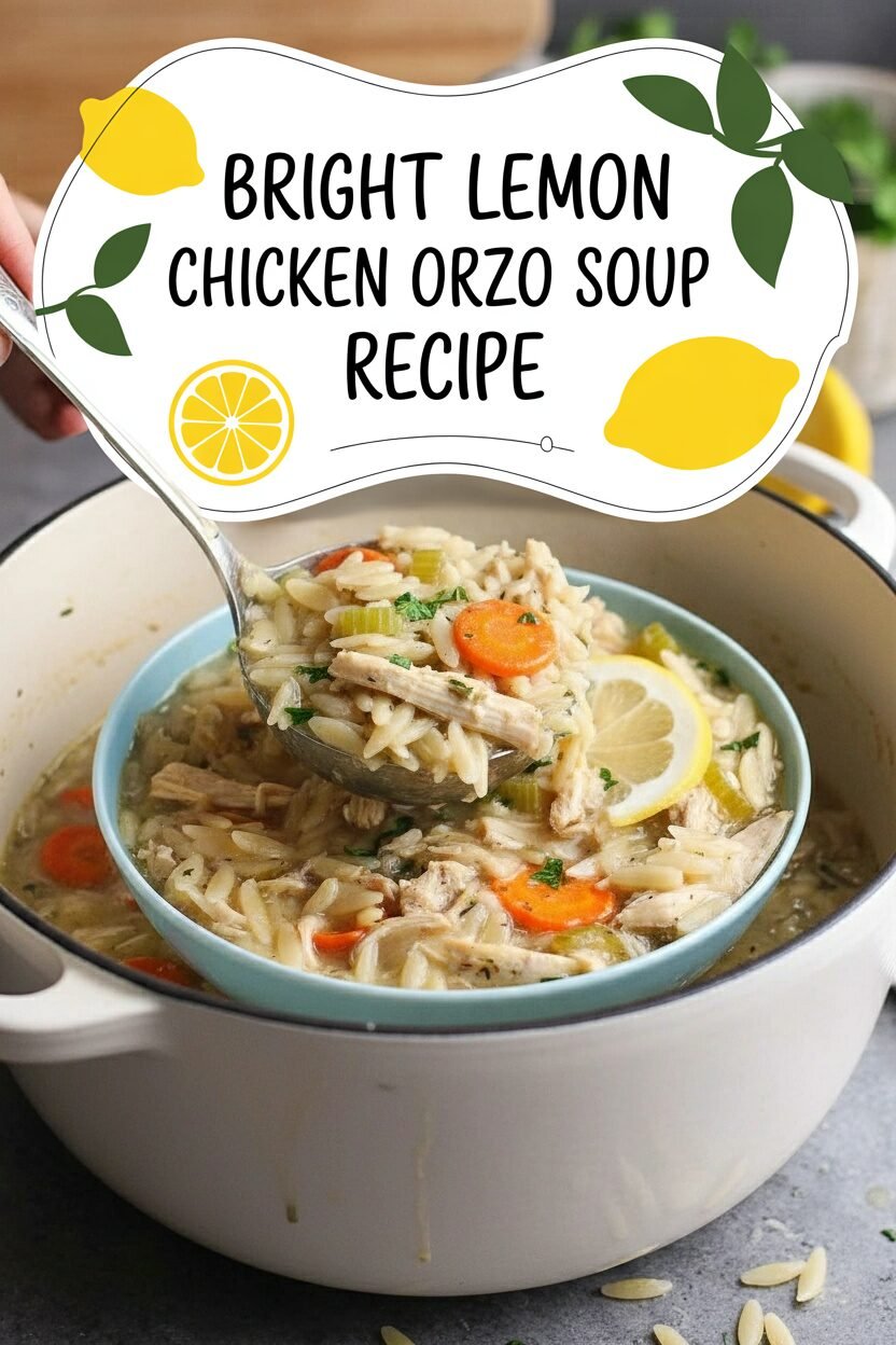 Bright Lemon Chicken Orzo Soup Recipe
