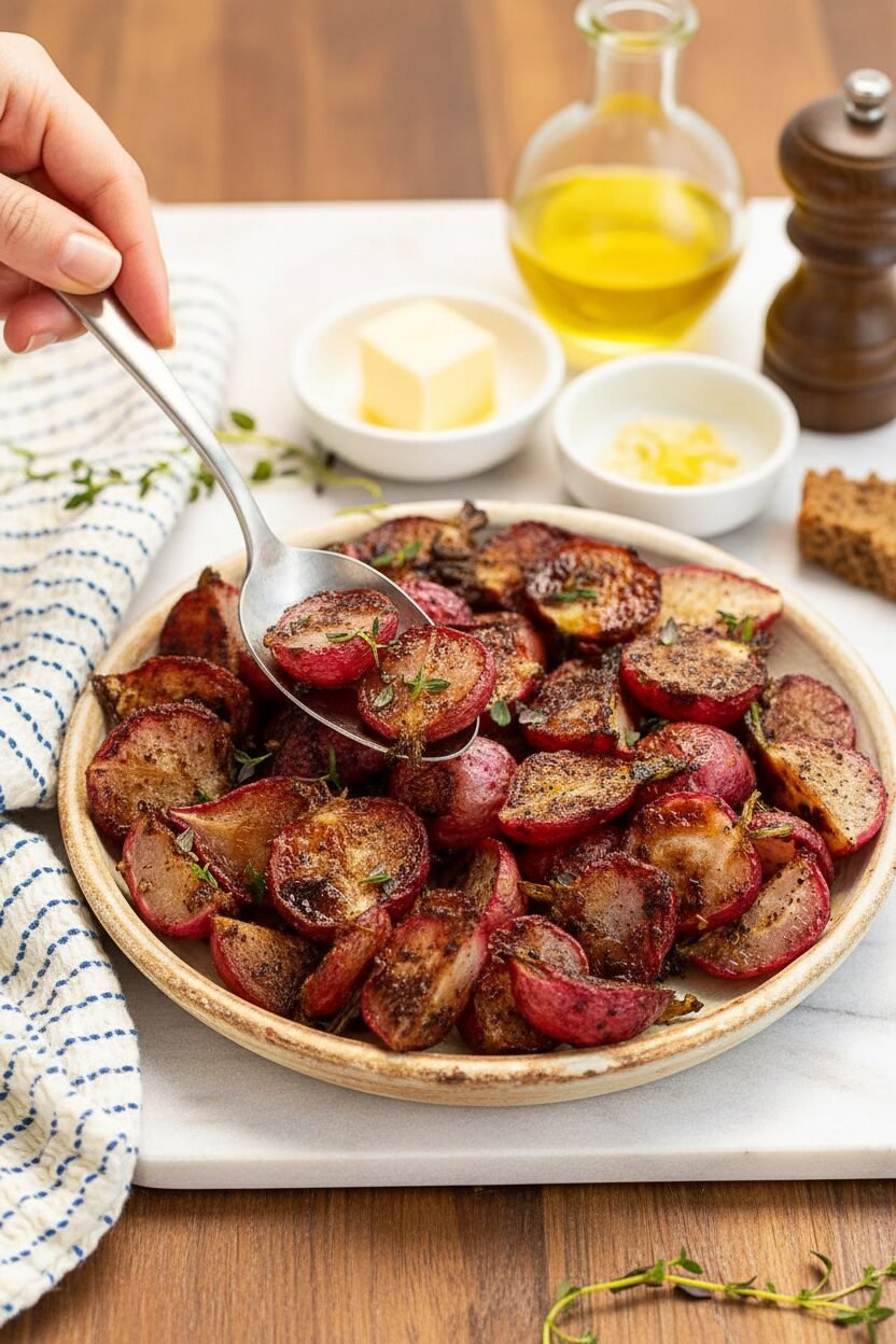 Brown Butter Roasted Radishes
