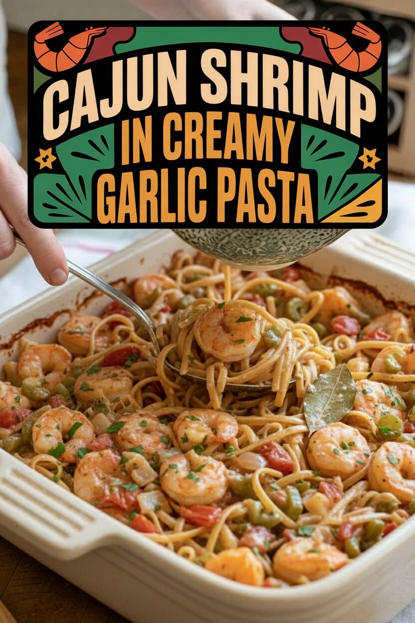 Cajun Shrimp in Creamy Garlic Pasta