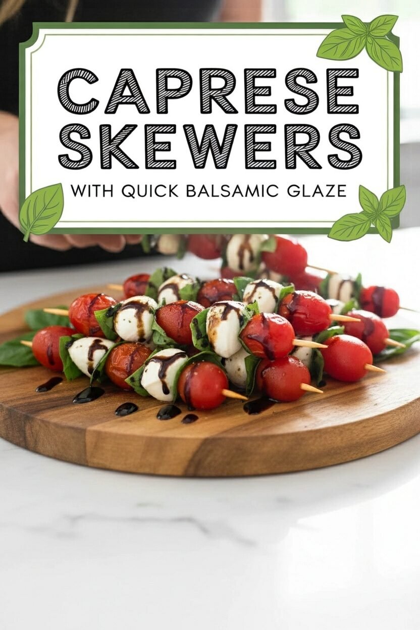 Caprese Skewers with Quick Balsamic Glaze