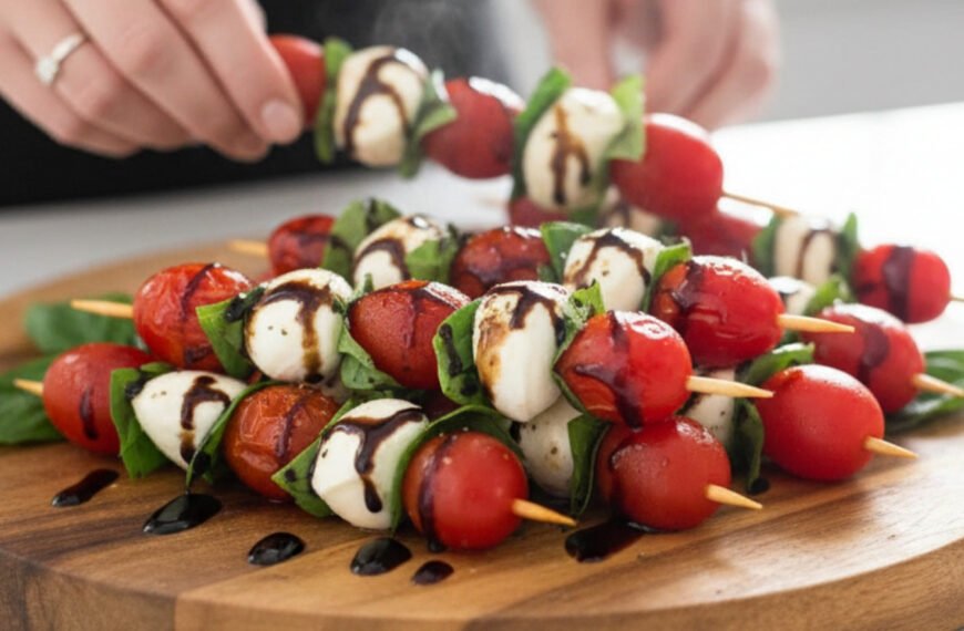 Quick 15-Minute Caprese Skewers with Balsamic Glaze