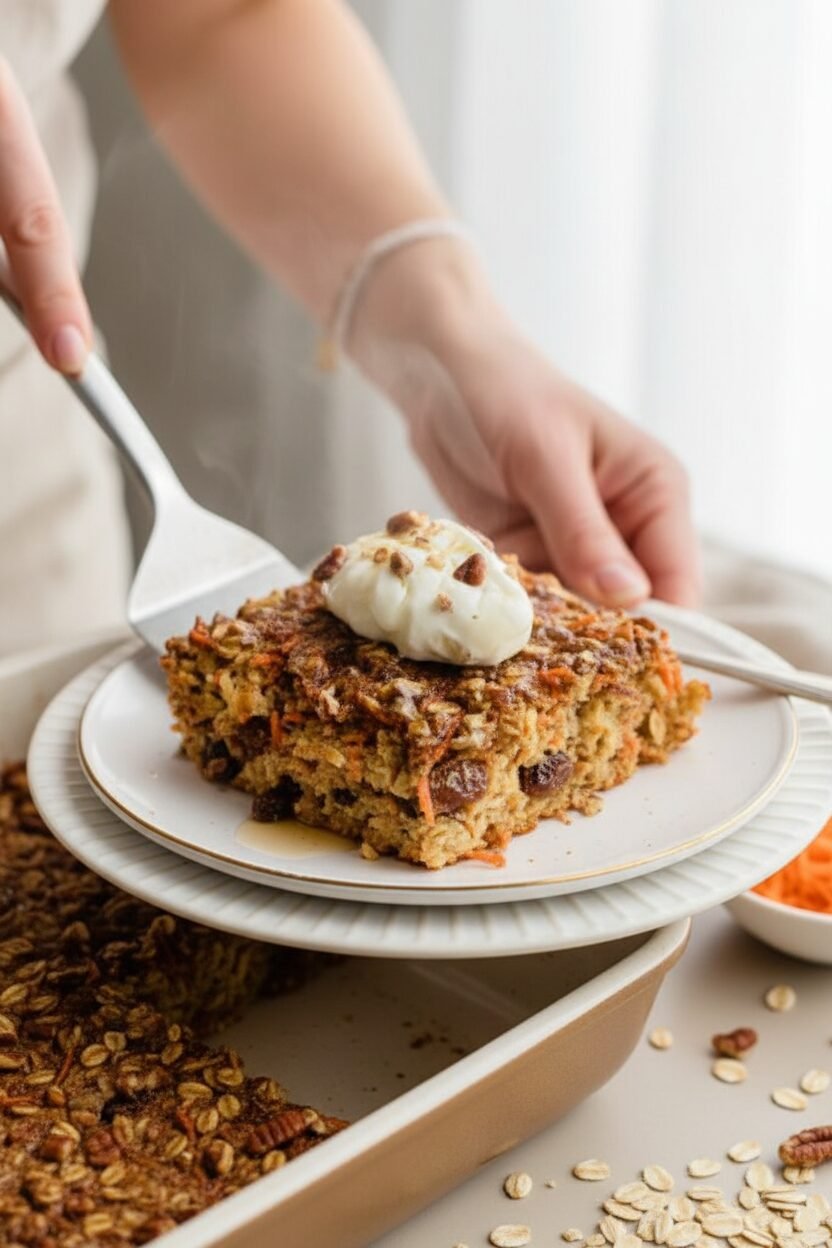 Carrot Cake Baked Oatmeal Breakfast