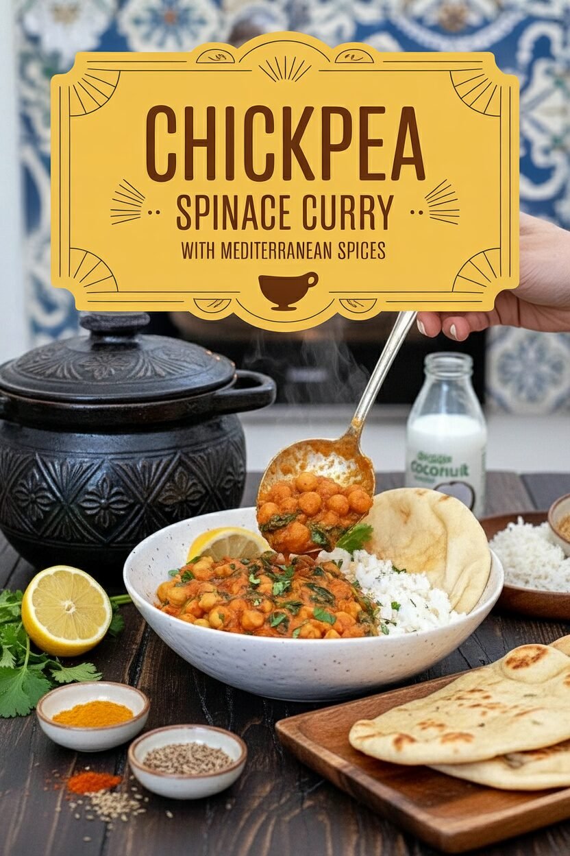 Chickpea Spinach Curry with Mediterranean Spices