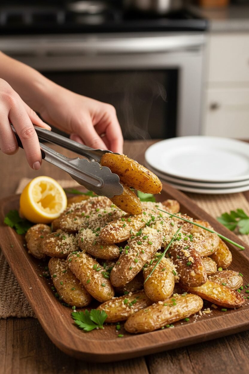 Chive Crusted Roasted Fingerlings