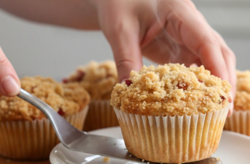 Cinnamon Sugar Rhubarb Breakfast Muffins