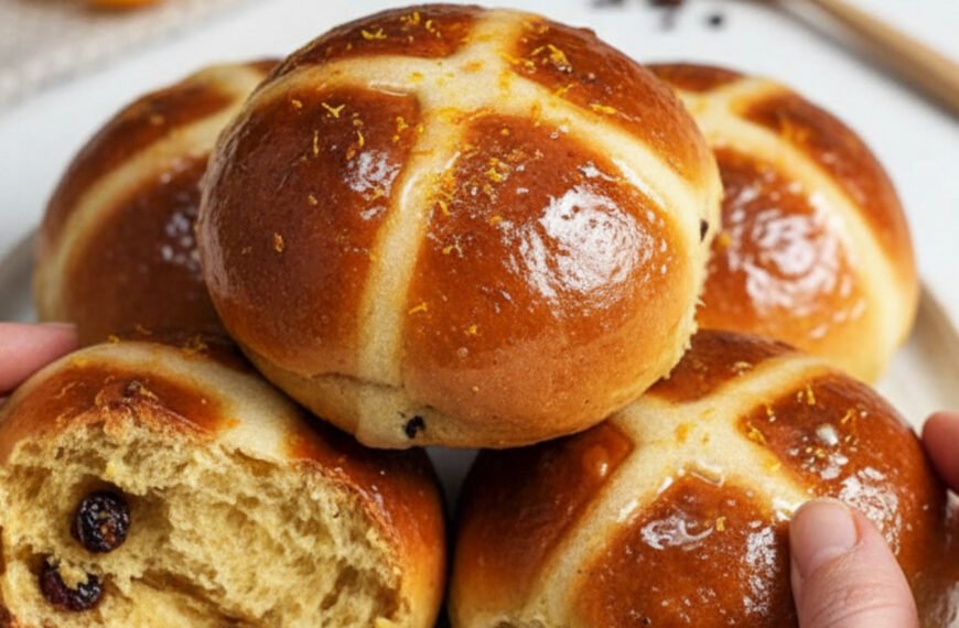Traditional Hot Cross Buns with Citrus Zest and Spices