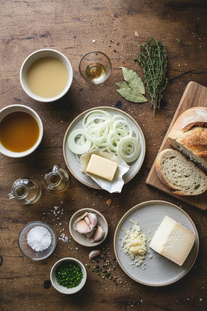Classic French Onion Soup Gruyere Crust