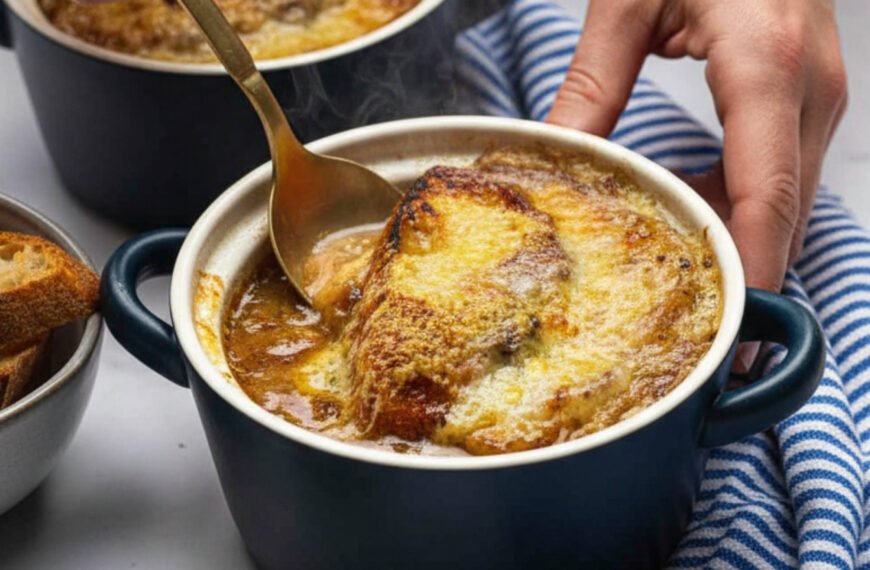 Classic French Onion Soup Gruyere Crust