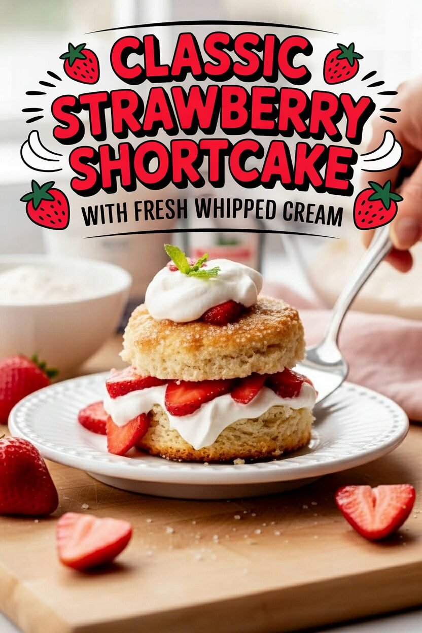 Classic Strawberry Shortcake with Fresh Whipped Cream