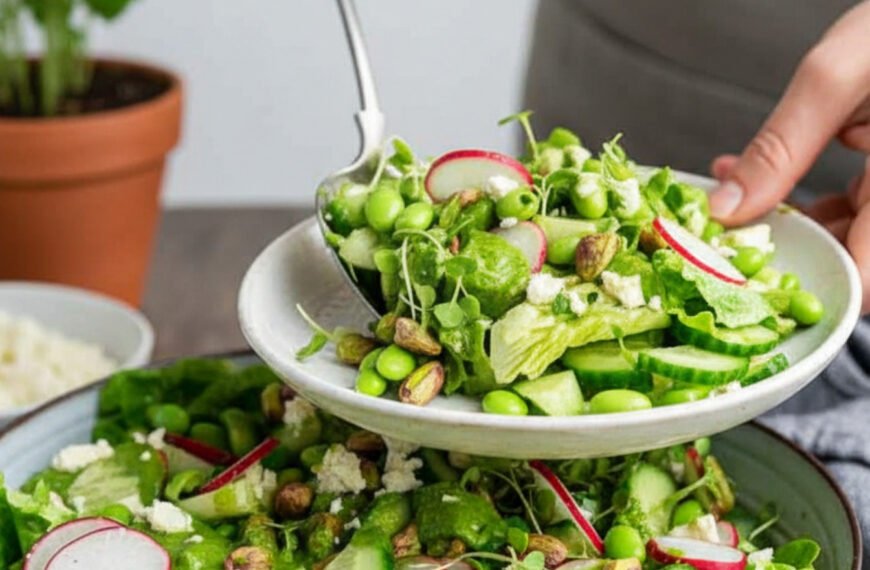 Healthy Green Goddess Salad with Creamy Avocado Dressing