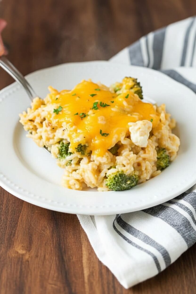 Creamy Broccoli Rice Bake