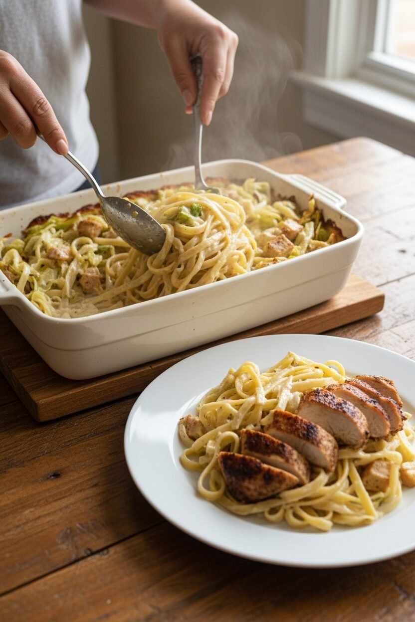 Creamy Cabbage Fettuccine Alfredo