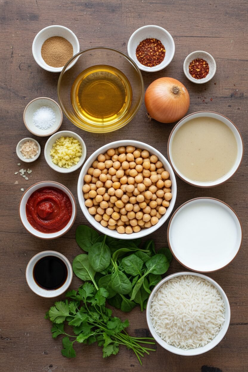 Creamy Coconut Chickpea and Spinach Curry