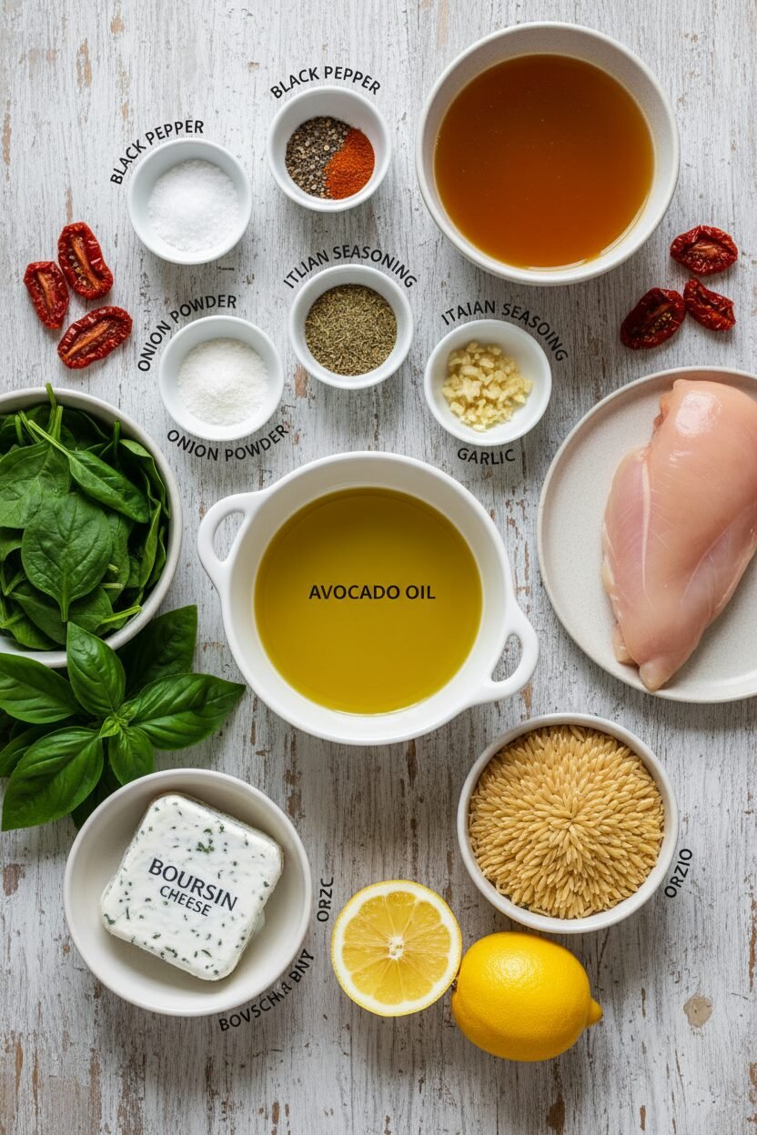 Creamy Lemon Chicken Orzo Skillet