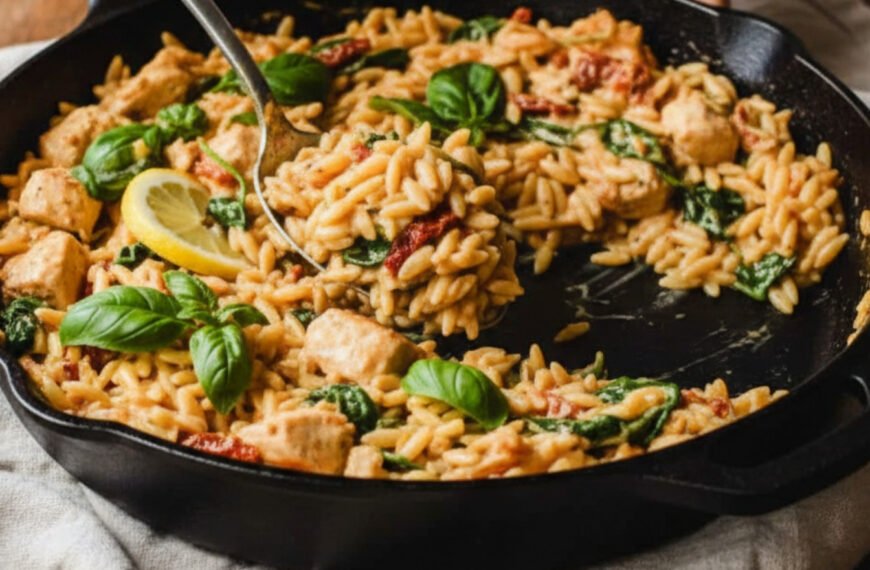 Easy One-Pot Creamy Lemon Chicken and Orzo