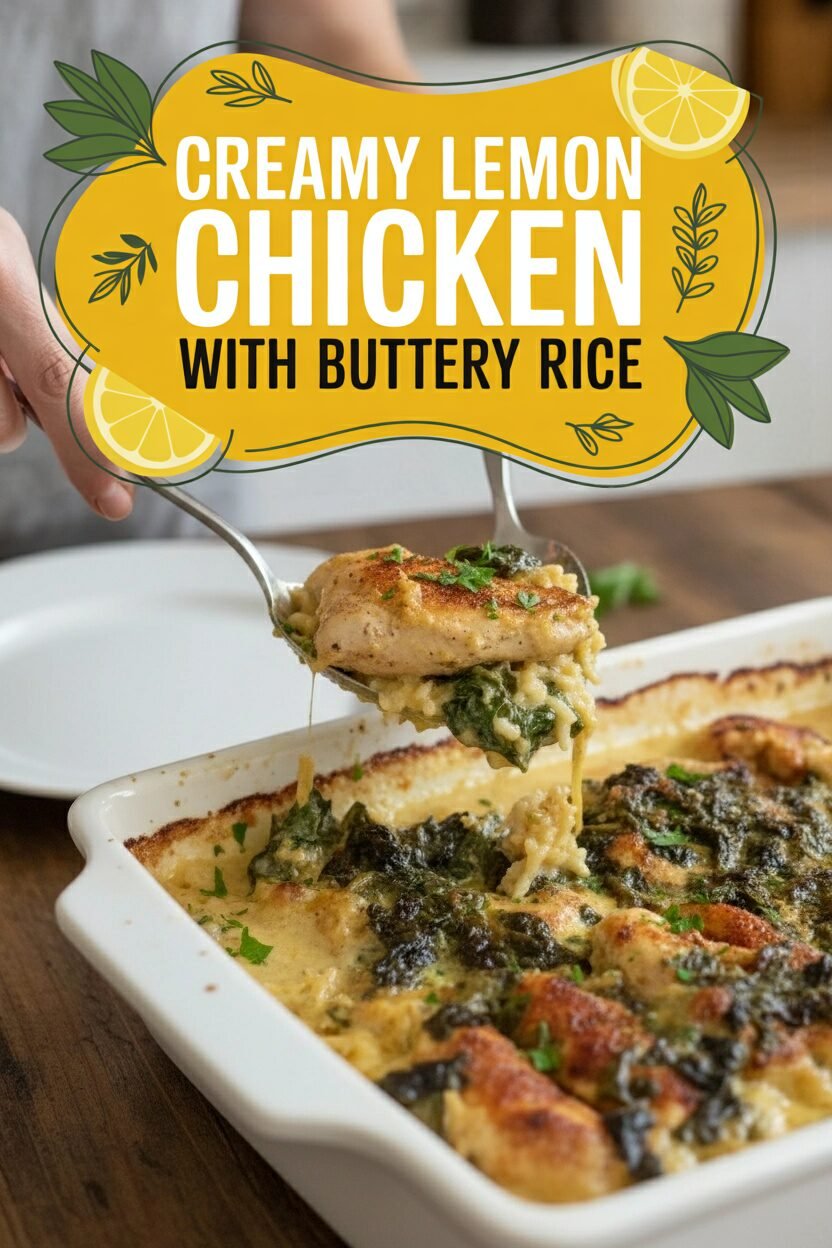 Creamy Lemon Chicken with Buttery Rice