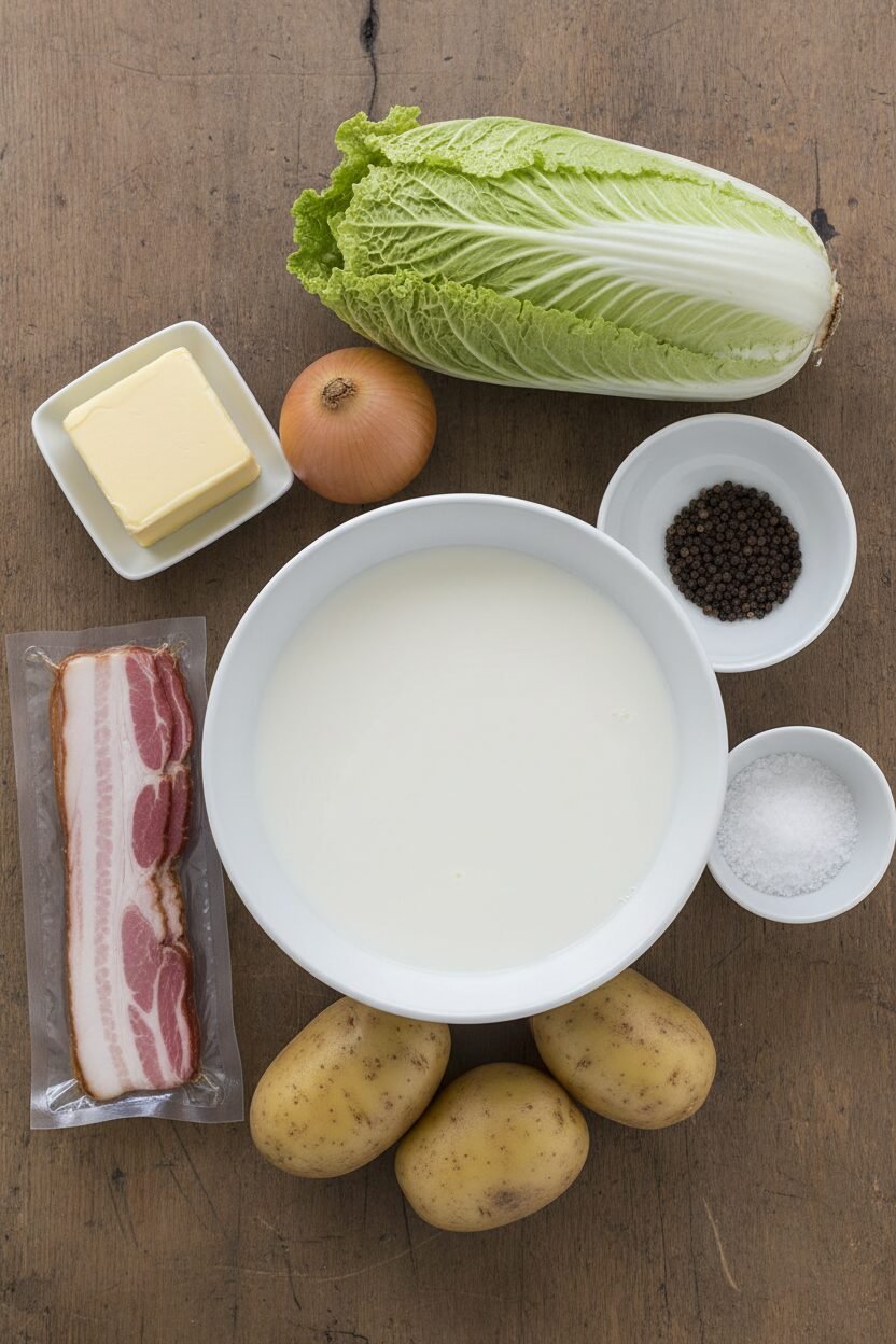 Creamy Mashed Potatoes with Savory Cabbage