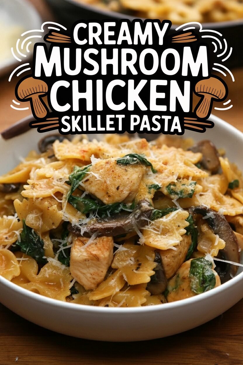 Creamy Mushroom Chicken Skillet Pasta