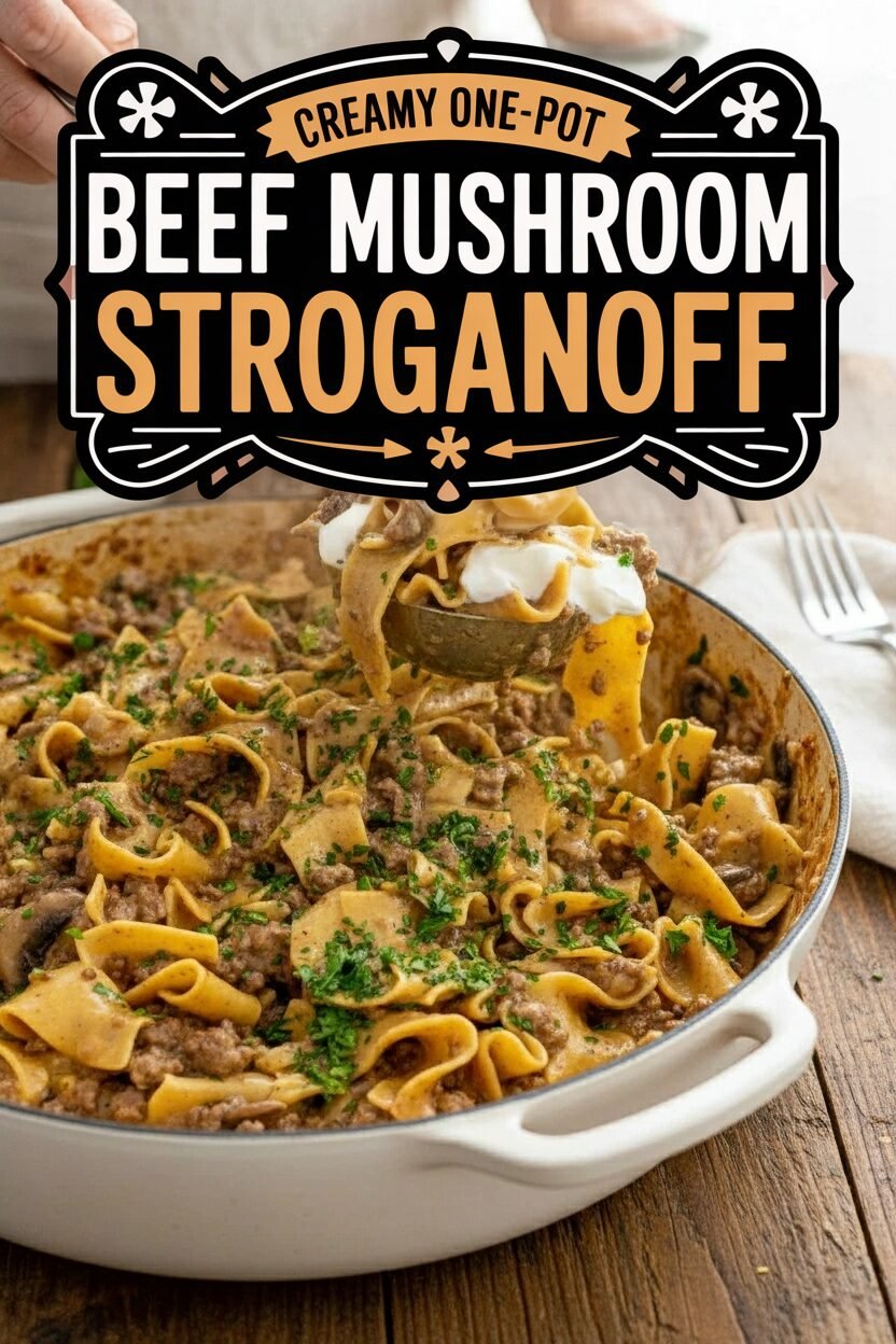 Creamy One-Pot Beef Mushroom Stroganoff