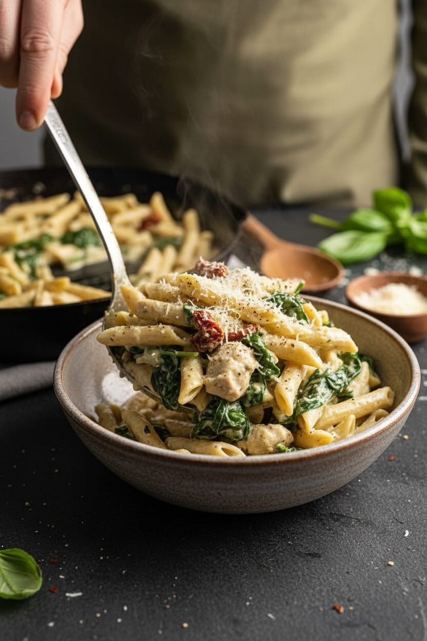 Creamy Pesto Chicken One Pot Pasta