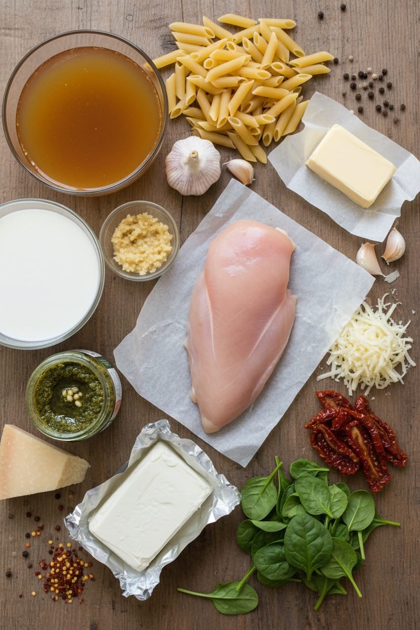 Creamy Pesto Chicken One Pot Pasta