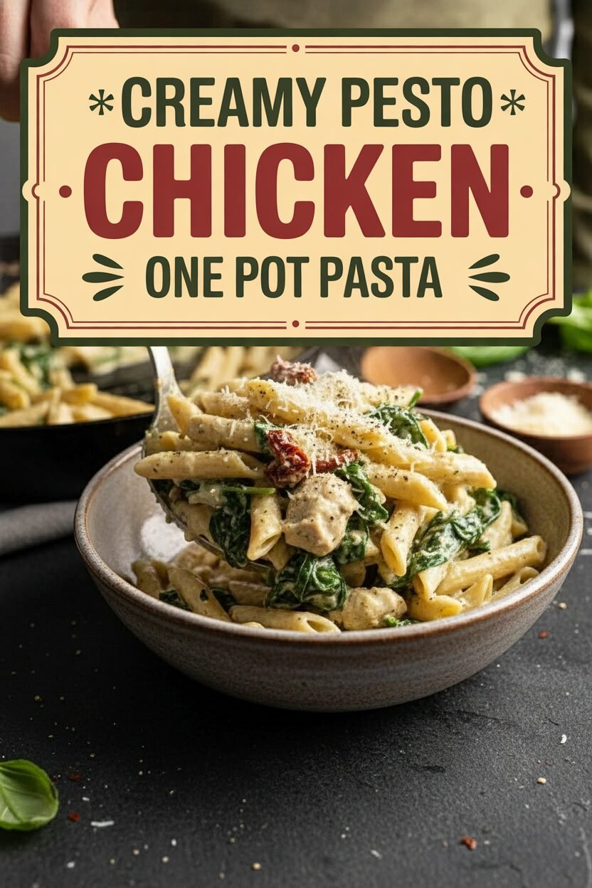 Creamy Pesto Chicken One Pot Pasta