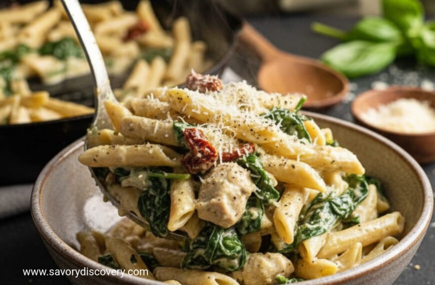 One-Pot Creamy Pesto Chicken Pasta