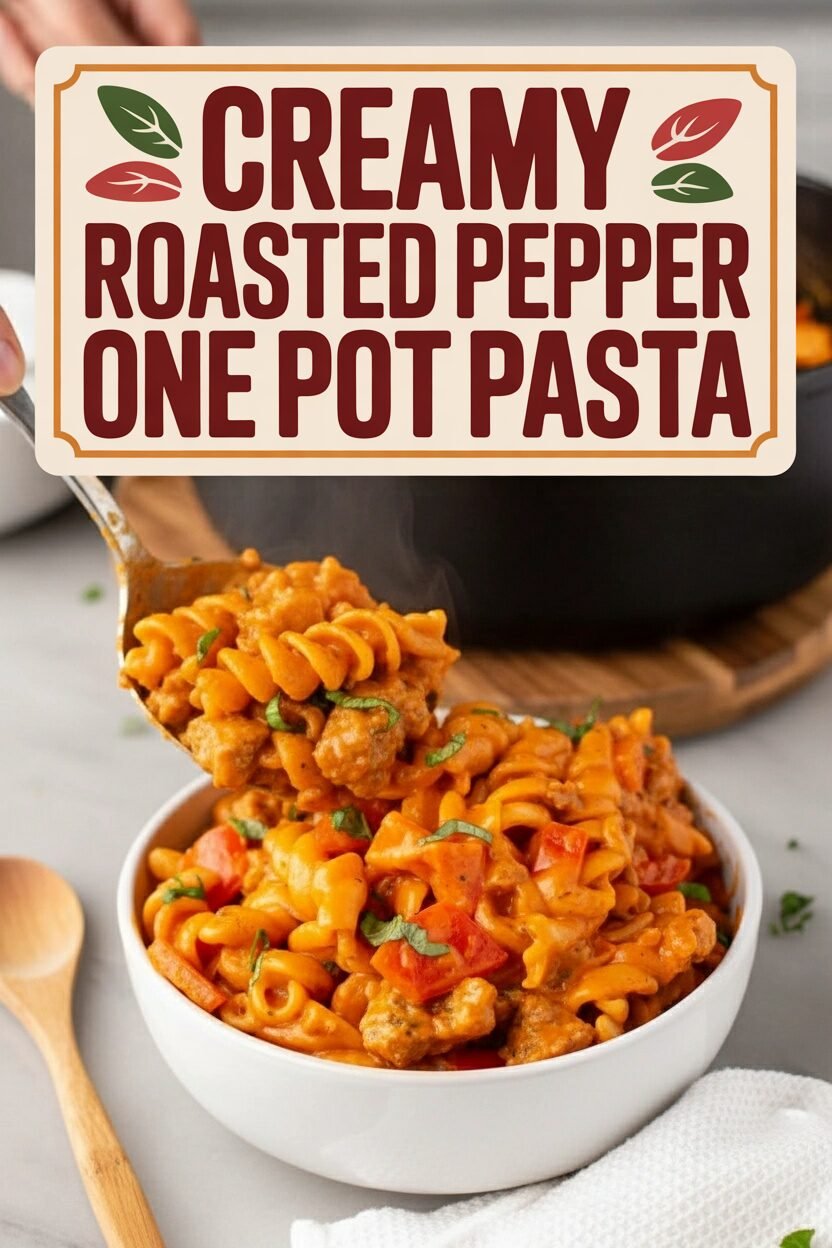 Creamy Roasted Pepper One Pot Pasta