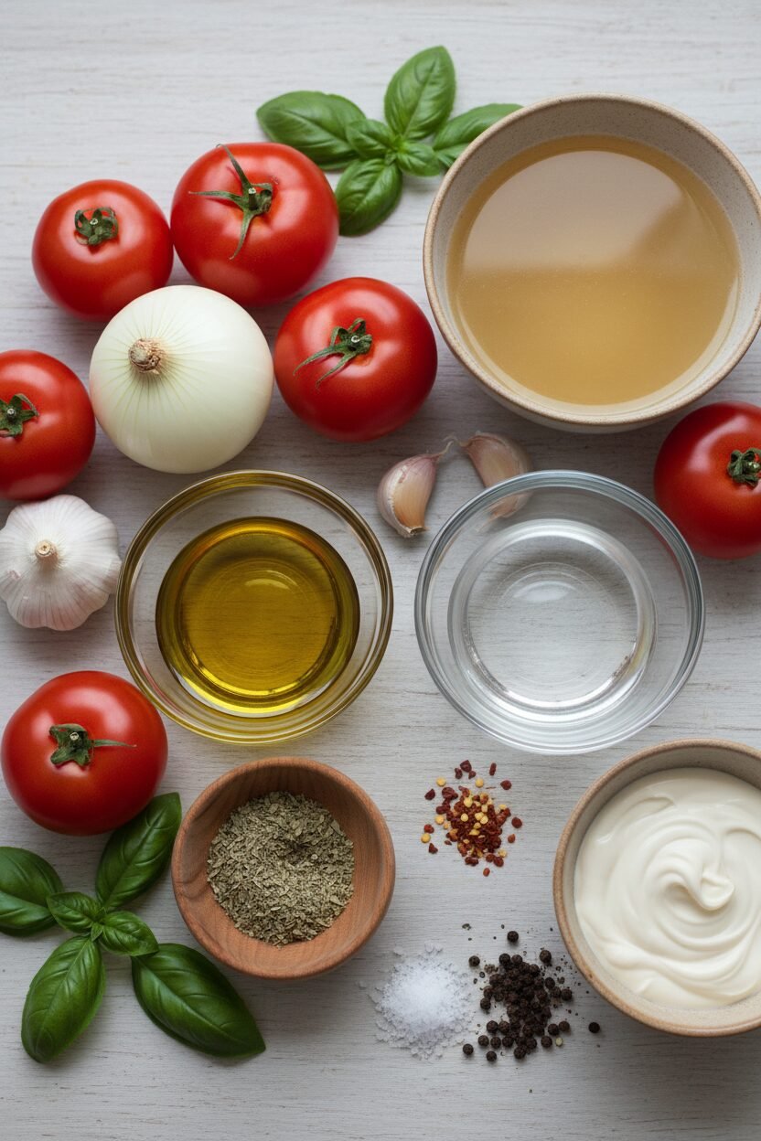 Creamy Tomato Basil One Pot Soup