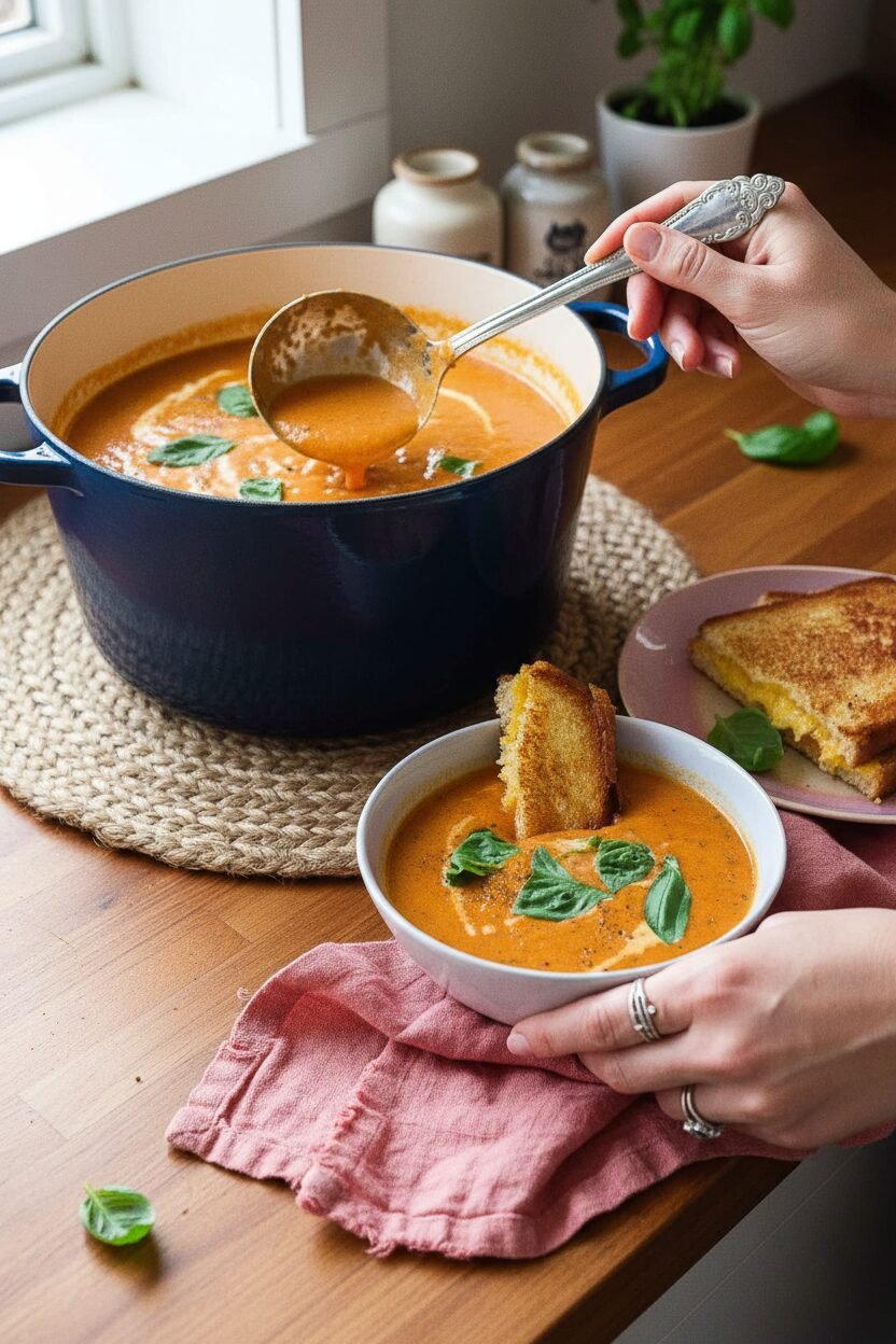 Creamy Tomato Basil Pot Soup