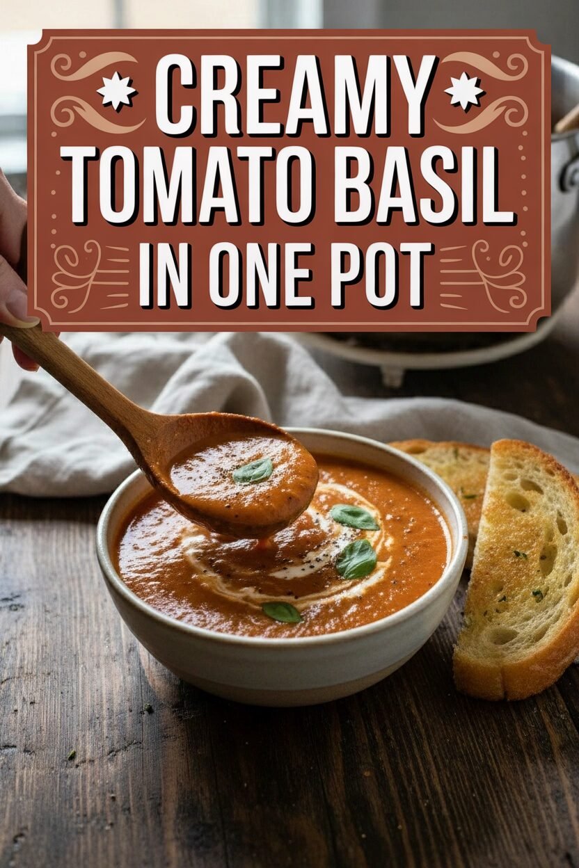 Creamy Tomato Basil Soup in One Pot