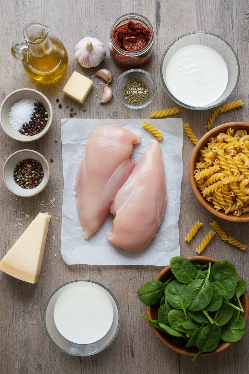 Creamy Tuscan Chicken One Pot Pasta