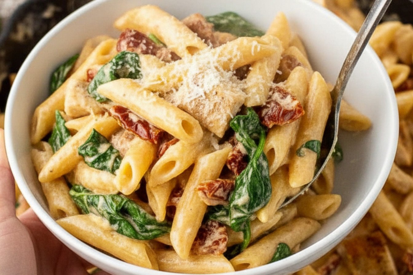 Creamy Tuscan Chicken One Pot Pasta