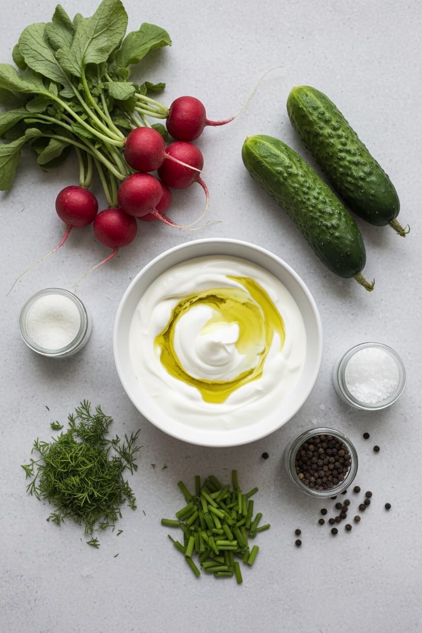 Crisp Radish Cucumber Salad with Mint Dressing