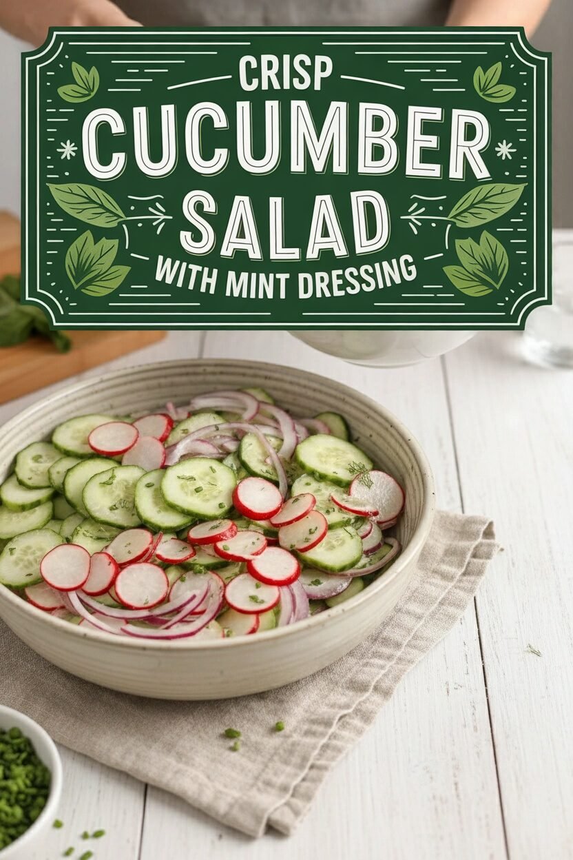 Crisp Radish Cucumber Salad with Mint Dressing