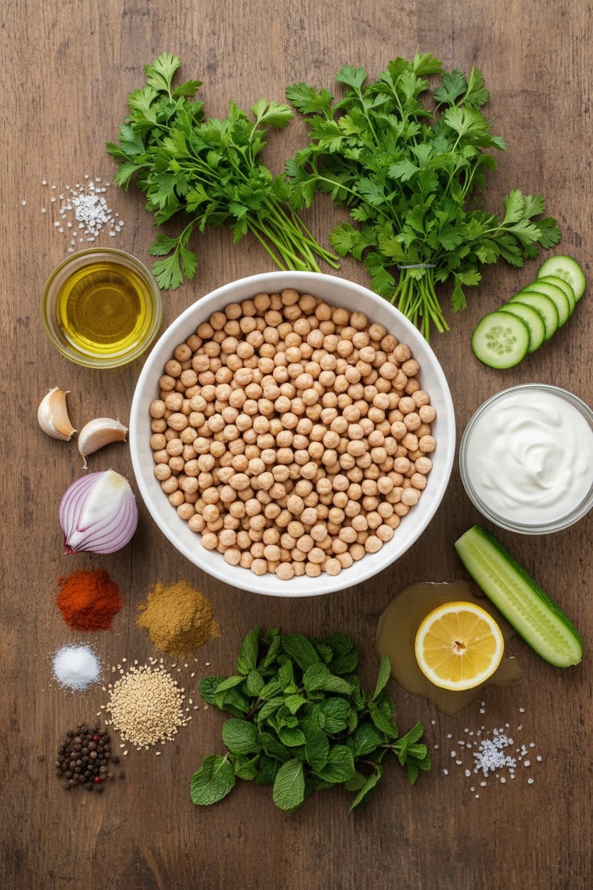 Crispy Baked Falafel with Cool Tzatziki
