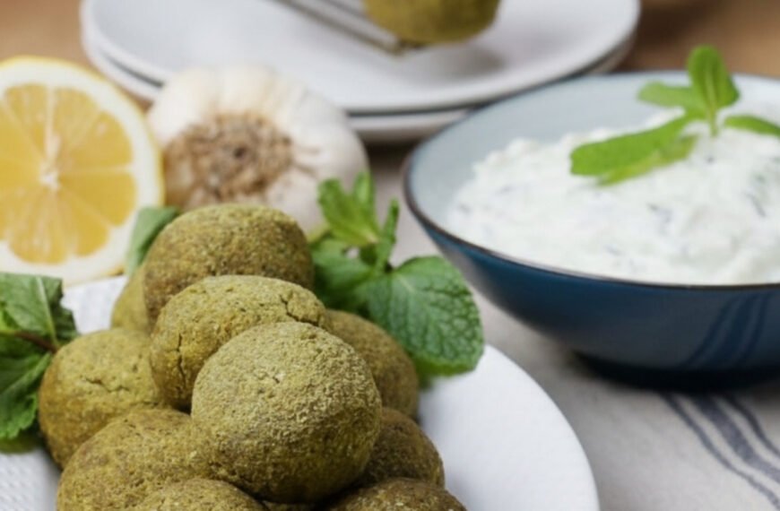 Crispy Baked Falafel with Cool Tzatziki
