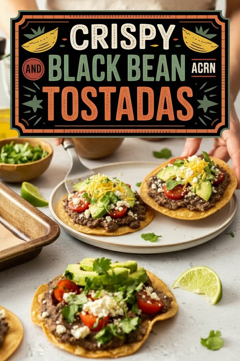 Crispy Black Bean and Corn Tostadas