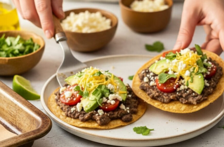 Crispy Black Bean and Corn Tostadas