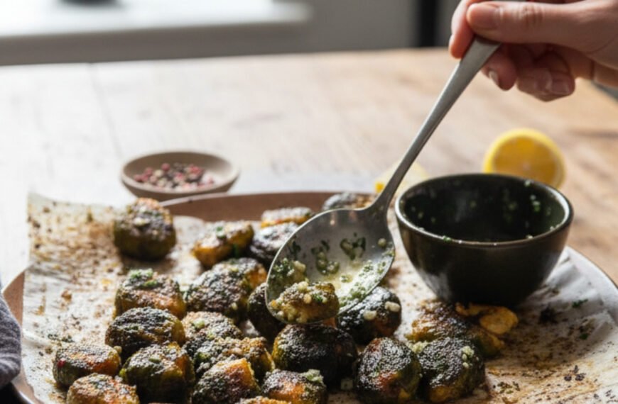 Crispy Garlic Butter Smashed Sprouts