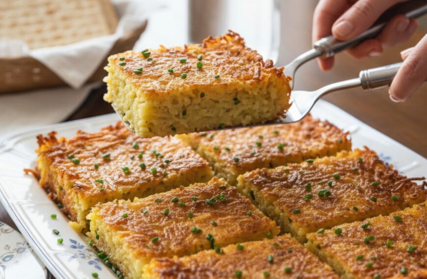 Traditional Passover Potato Kugel (Crispy and Golden)